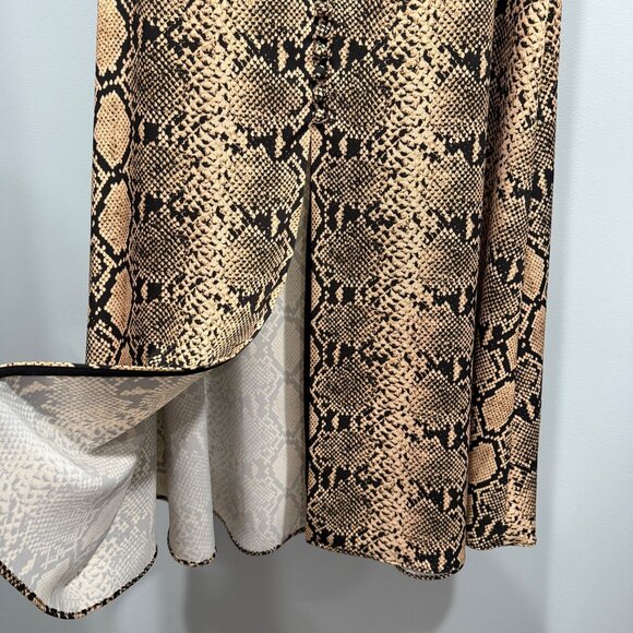 Zara Snake Print Midi Skirt A-Line Grunge Y2K Glamcore Modern Boho Edgy Size M - Picture 5 of 13